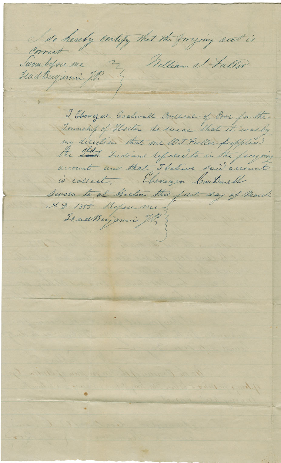 Petition of W.G. Fuller, Kings County, requesting payment for services to Mi'kmaq, especially Peter Toney.