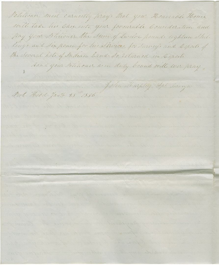 Petition of John Murphy, Deputy Surveyor of Inverness County, requesting payment for survey of Mi'kmaq land.