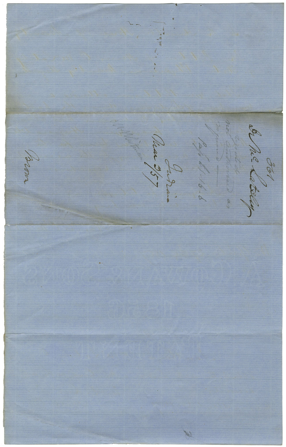 Petition of Harris O. McLatchy of Horton, physician, for money for services to Mi'kmaq in 1856.