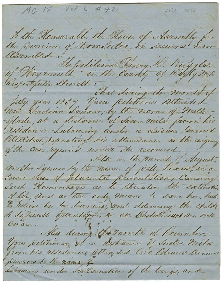 Petition of Dr. Ruggles of Weymouth for payments for services.