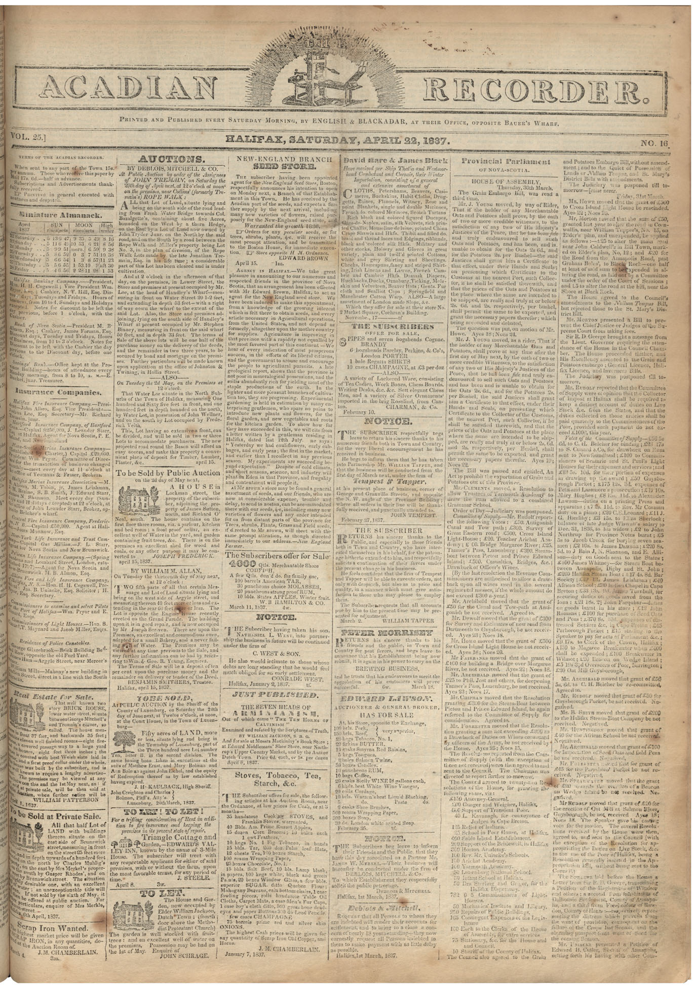 Nova Scotia Archives Nova Scotia Historical Newspapers
