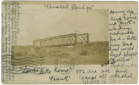Transportation & Communication: Bridges: Elmsdale: Sepia Photo on Postcard