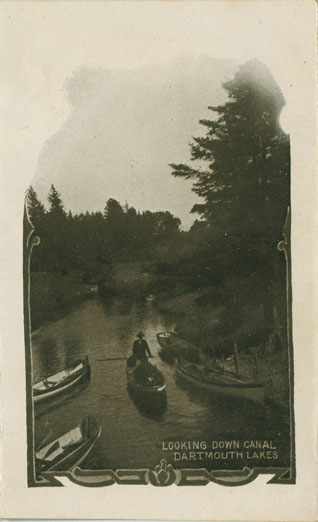 Places: Dartmouth, Halifax Co.: Scenes: Souvenir Postlet: Looking Down Canal