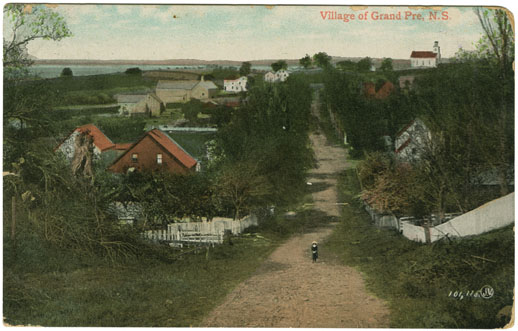 Places: Grand Pre, Kings Co.: General View: Postcard of Village of Grand Pre