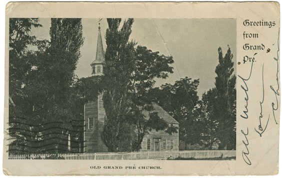 photocollection : Places: Grand Pre, Kings Co.: General View: Postcard of the Old Grand Pre Church