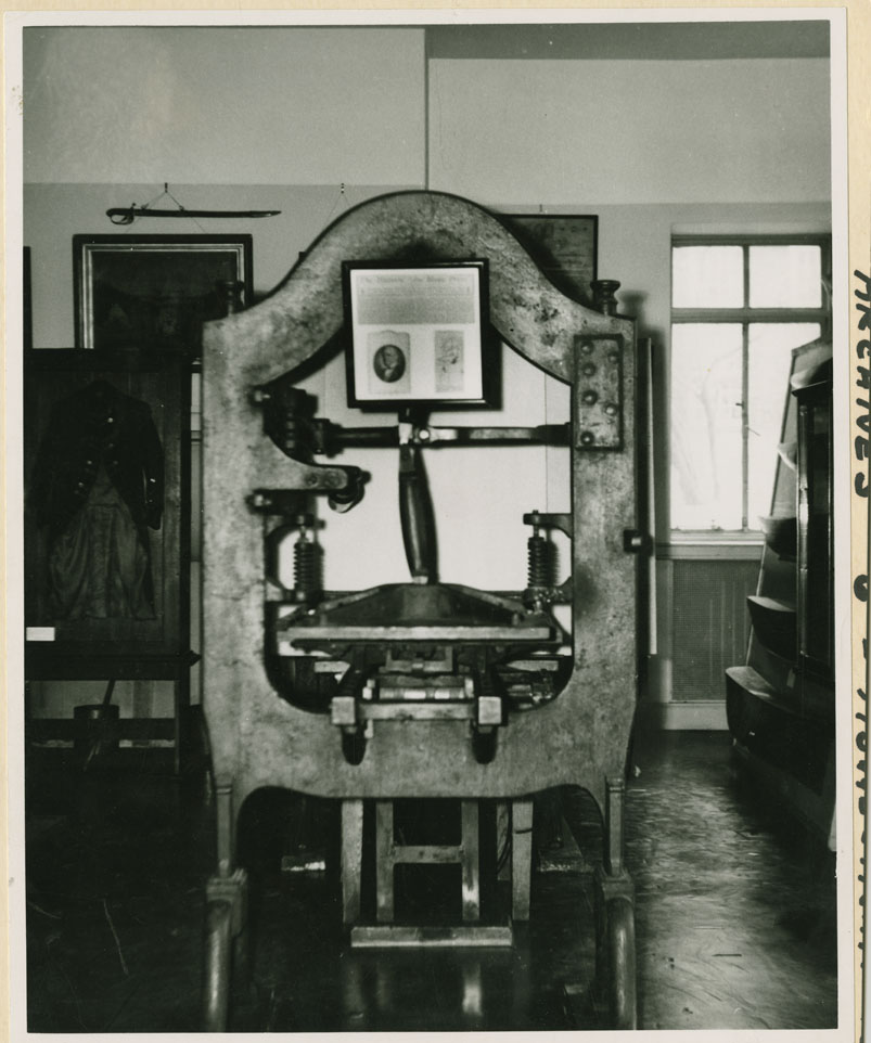 photocollection : Places: Halifax, Halifax Co.: Buildings: Archives: Howes Printing Press