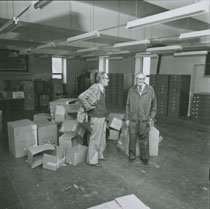 photocollection : Places: Halifax, Halifax Co.: Buildings: Archives: The Move from the Old Building to New: Hugh Taylor and Inglis Wainwright