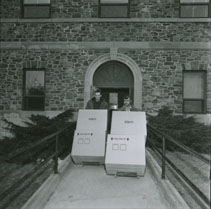 photocollection : Places: Halifax, Halifax Co.: Buildings: Archives: The Move from the Old Building to New: Charles (Janitor) and friend hired for move