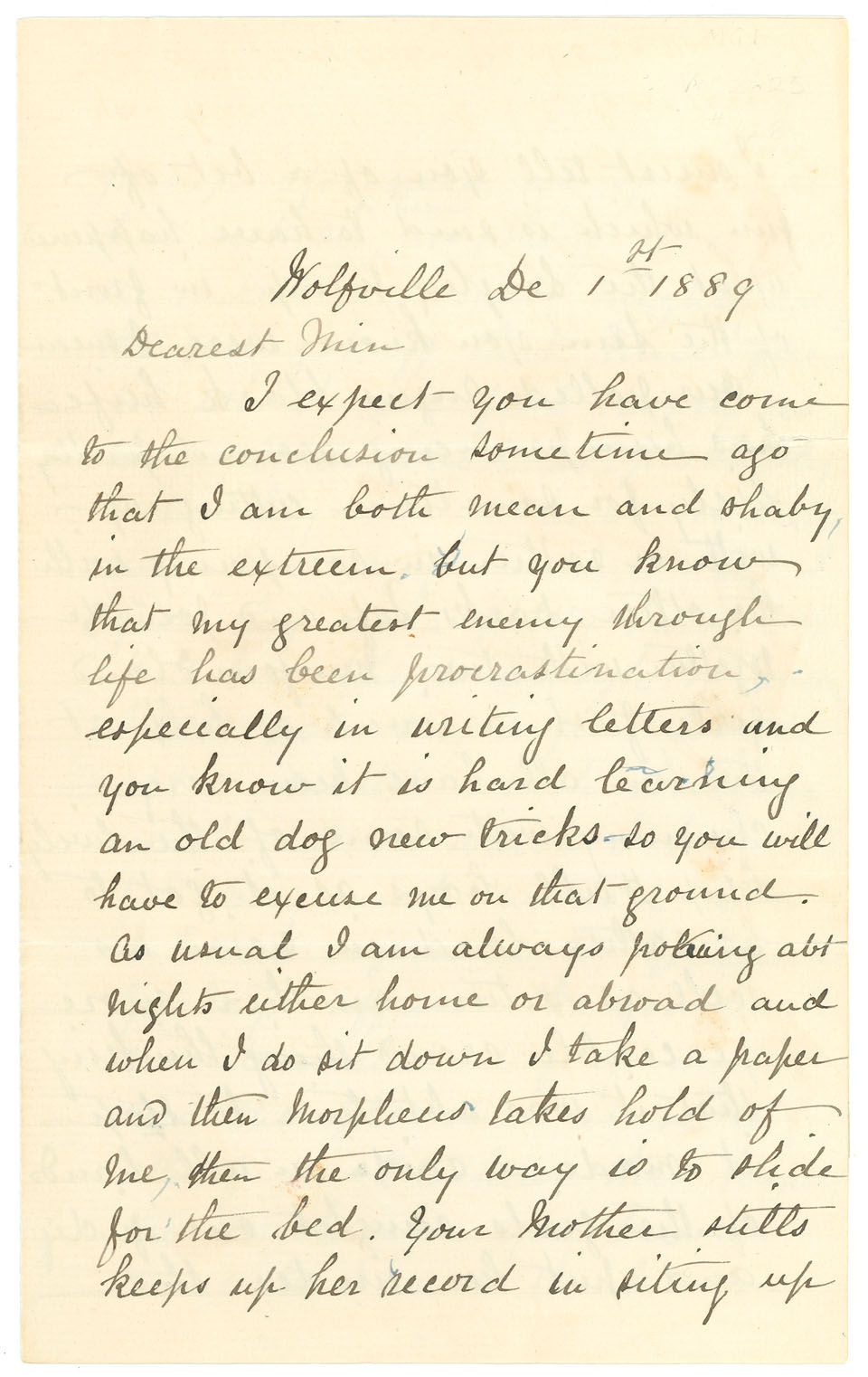 Letter from Samuel Prat to his daughter Minnie concerning her relationship with Goodridge Roberts, her fiancé