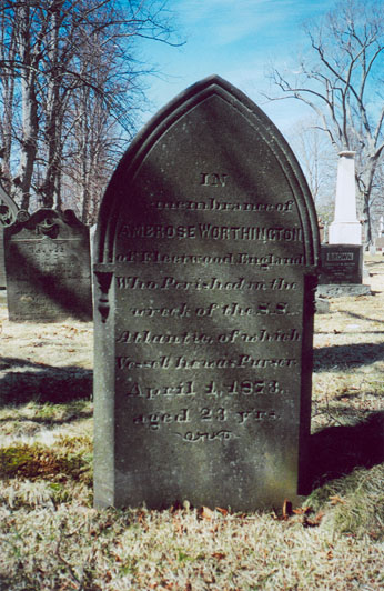 Gravestone of Ambrose Worthington in Camp Hill Cemetery, Halifax