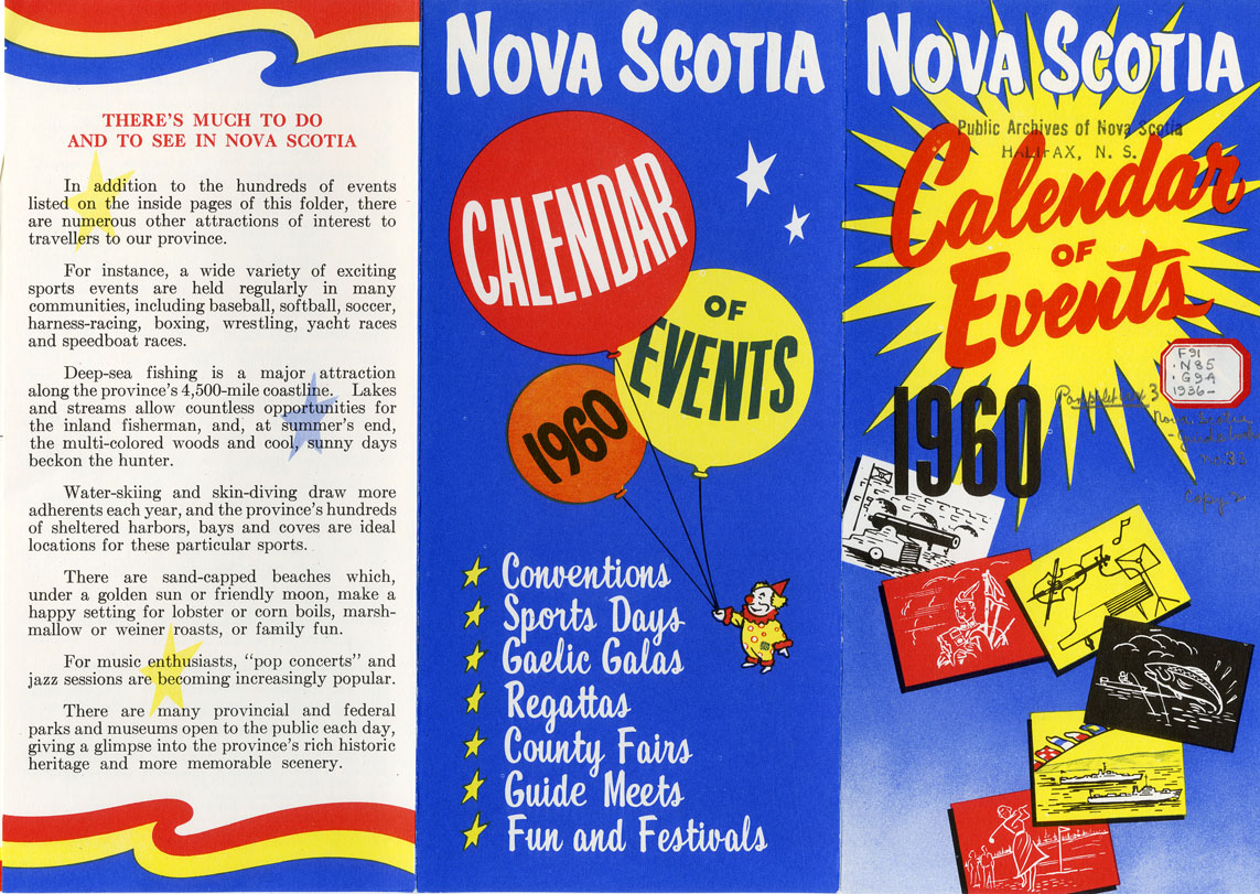 ''Nova Scotia Calendar of Events, 1960''