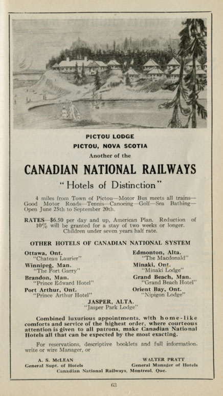 Canadian National Railways ''Hotels of Distinction''