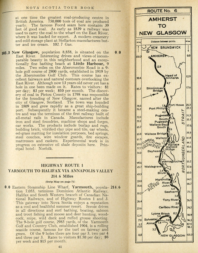 ''Route No. 6 Amherst to New Glasgow''
