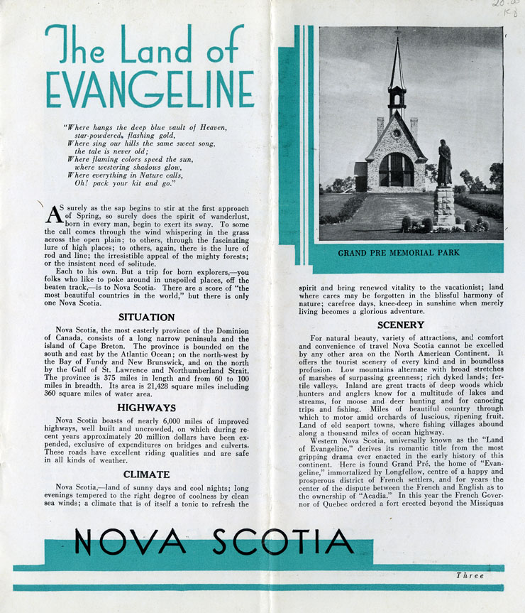 <i>The Land of Evangeline, Nova Scotia</i>