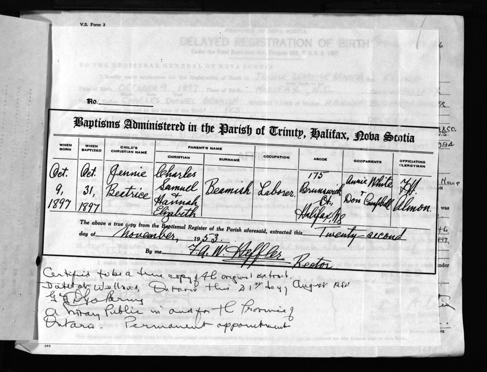 Nova Scotia Archives Nova Scotia Births Marriages and Deaths