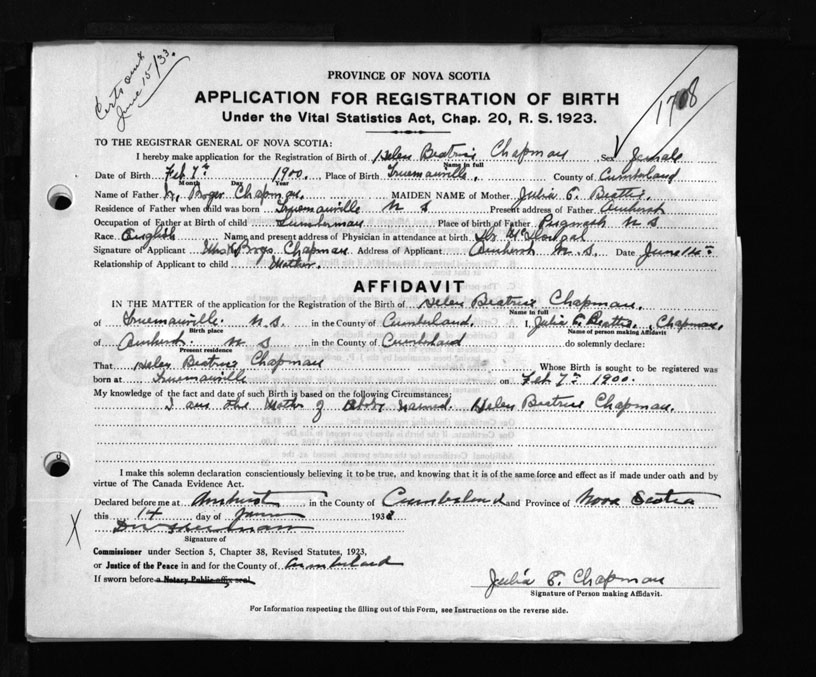 Nova Scotia Archives Nova Scotia Births Marriages and Deaths