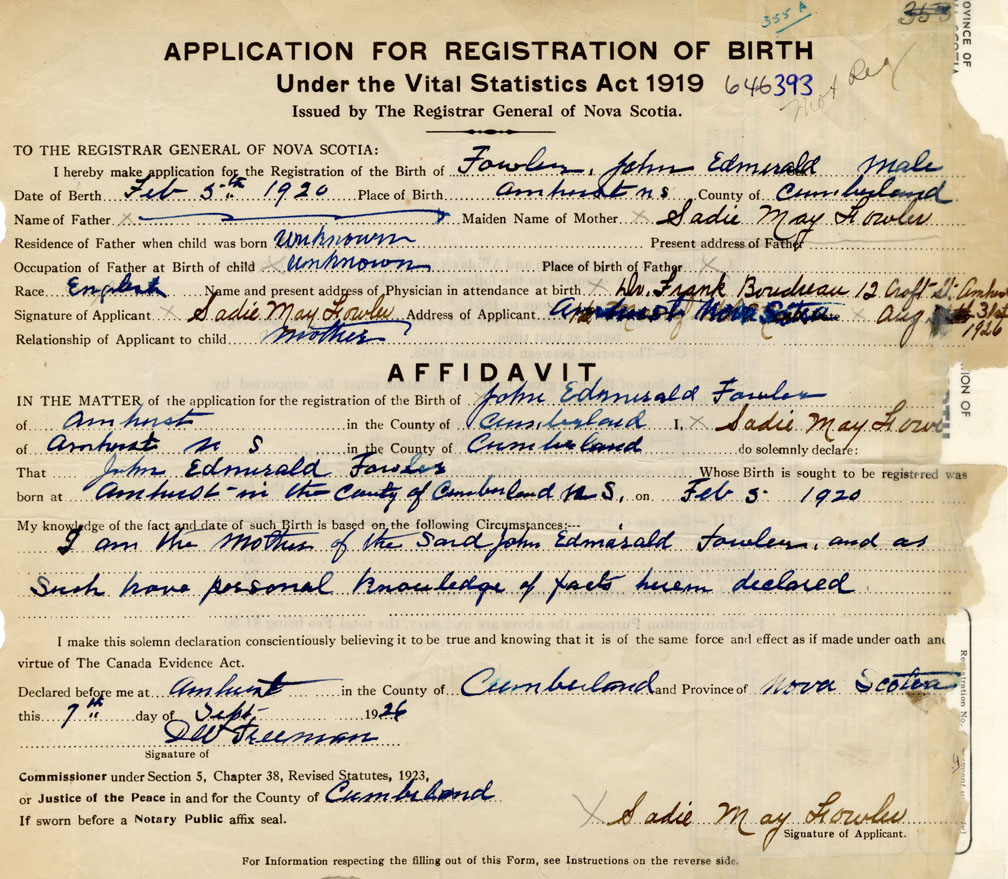 Nova Scotia Archives - Nova Scotia Births, Marriages, and Deaths