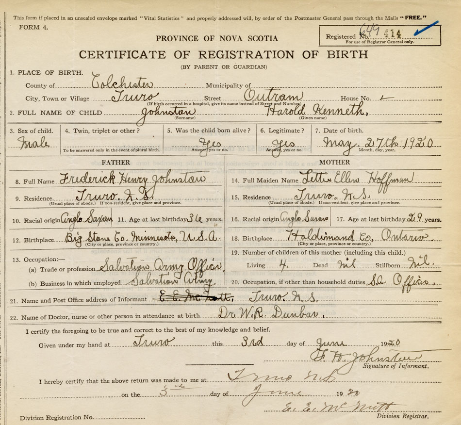 Nova Scotia Archives - Nova Scotia Births, Marriages, and Deaths