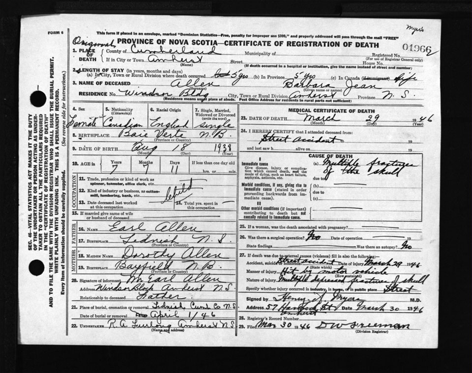 Nova Scotia Archives - Nova Scotia Births, Marriages, and Deaths