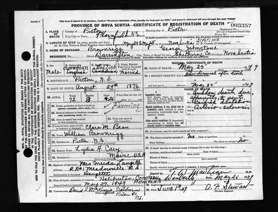 Nova Scotia Archives - Nova Scotia Births, Marriages, and Deaths