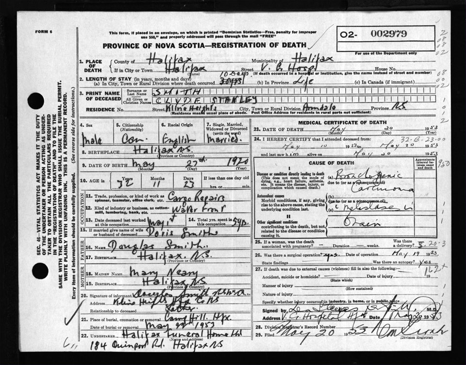 Nova Scotia Archives Nova Scotia Births, Marriages, and Deaths