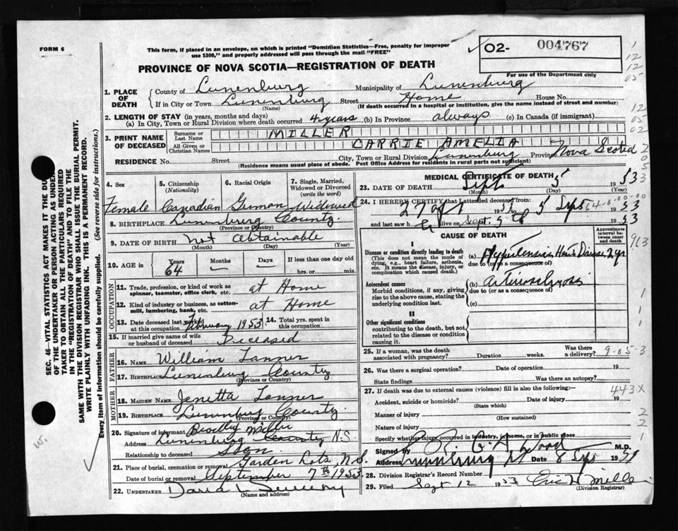 Nova Scotia Archives Nova Scotia Births, Marriages, and Deaths