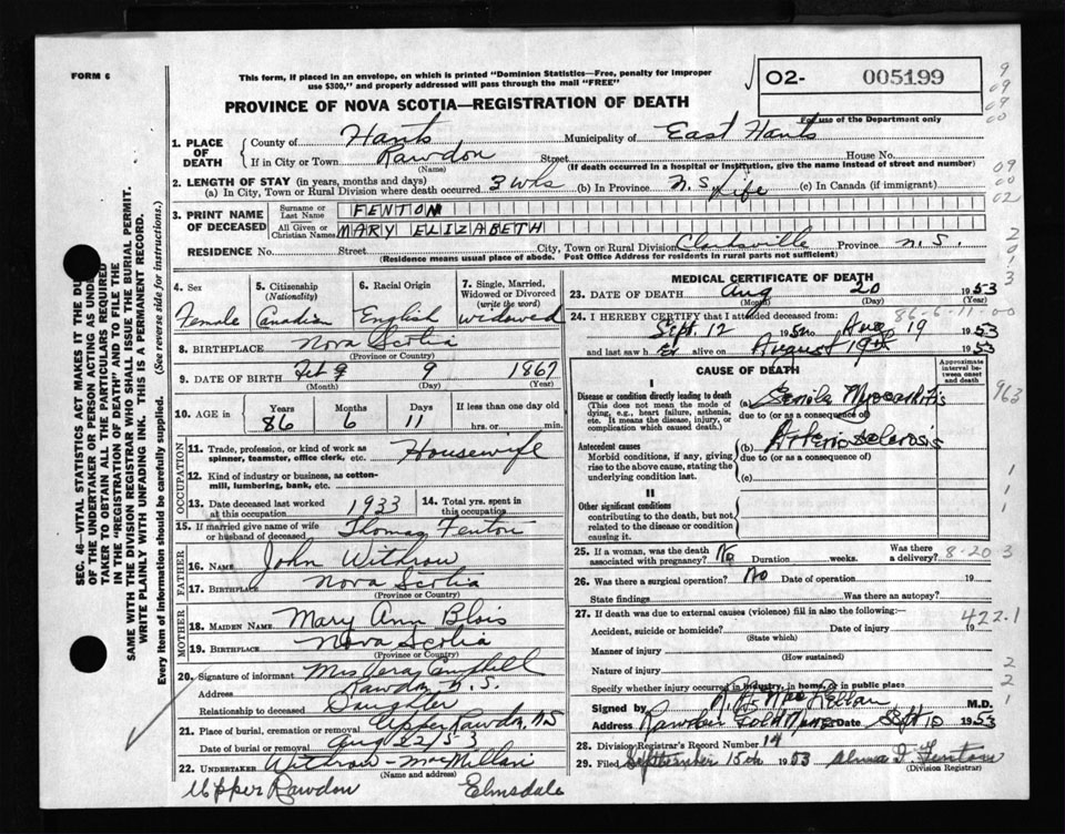 Nova Scotia Archives Nova Scotia Births, Marriages, and Deaths