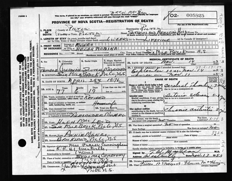 Nova Scotia Archives Nova Scotia Births, Marriages, and Deaths