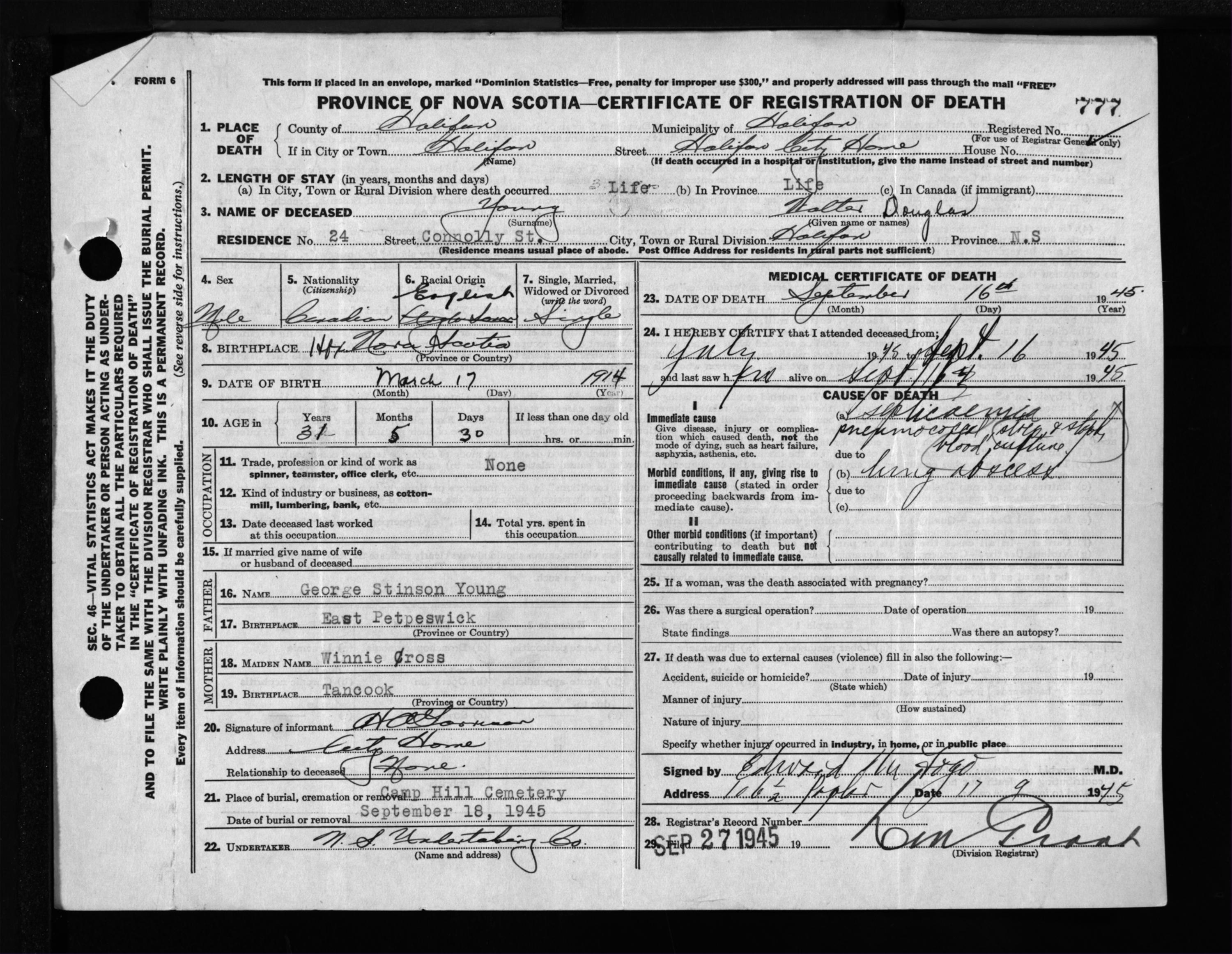 Nova Scotia Archives - Nova Scotia Births, Marriages, and Deaths