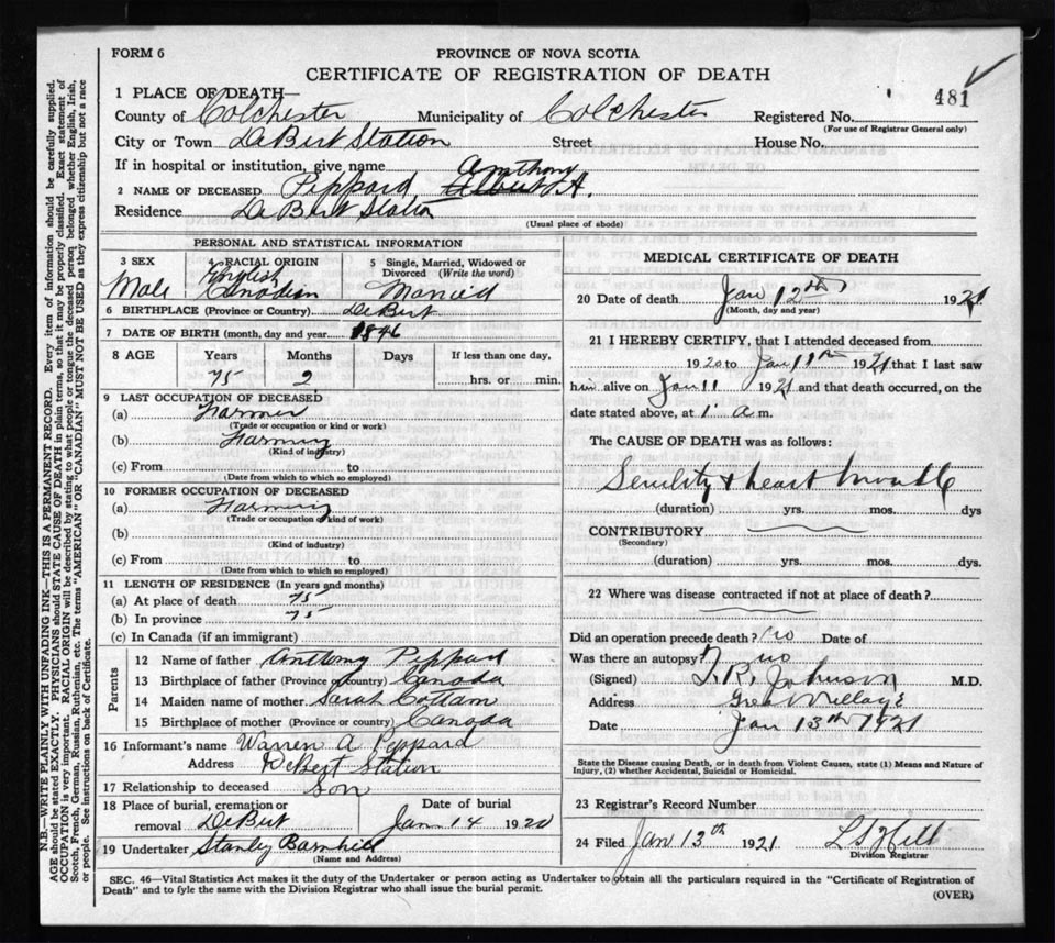 Nova Scotia Archives - Nova Scotia Births, Marriages, and Deaths