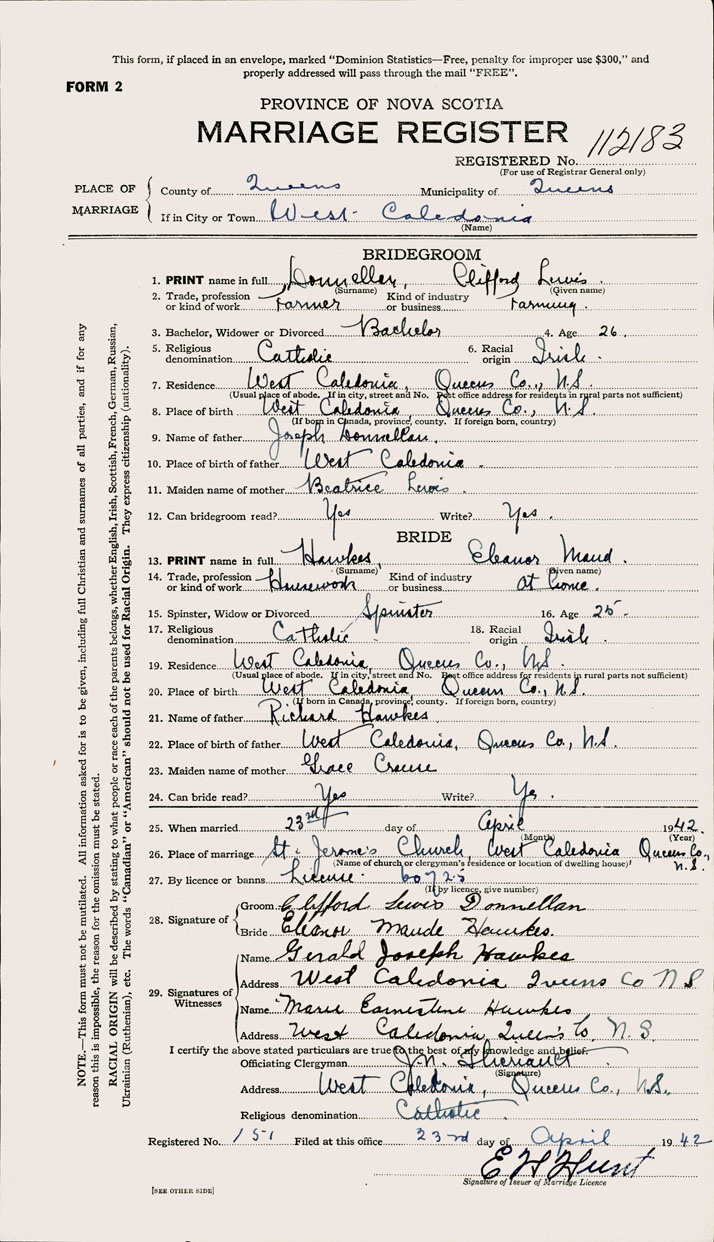 Nova Scotia Archives Nova Scotia Births Marriages and Deaths