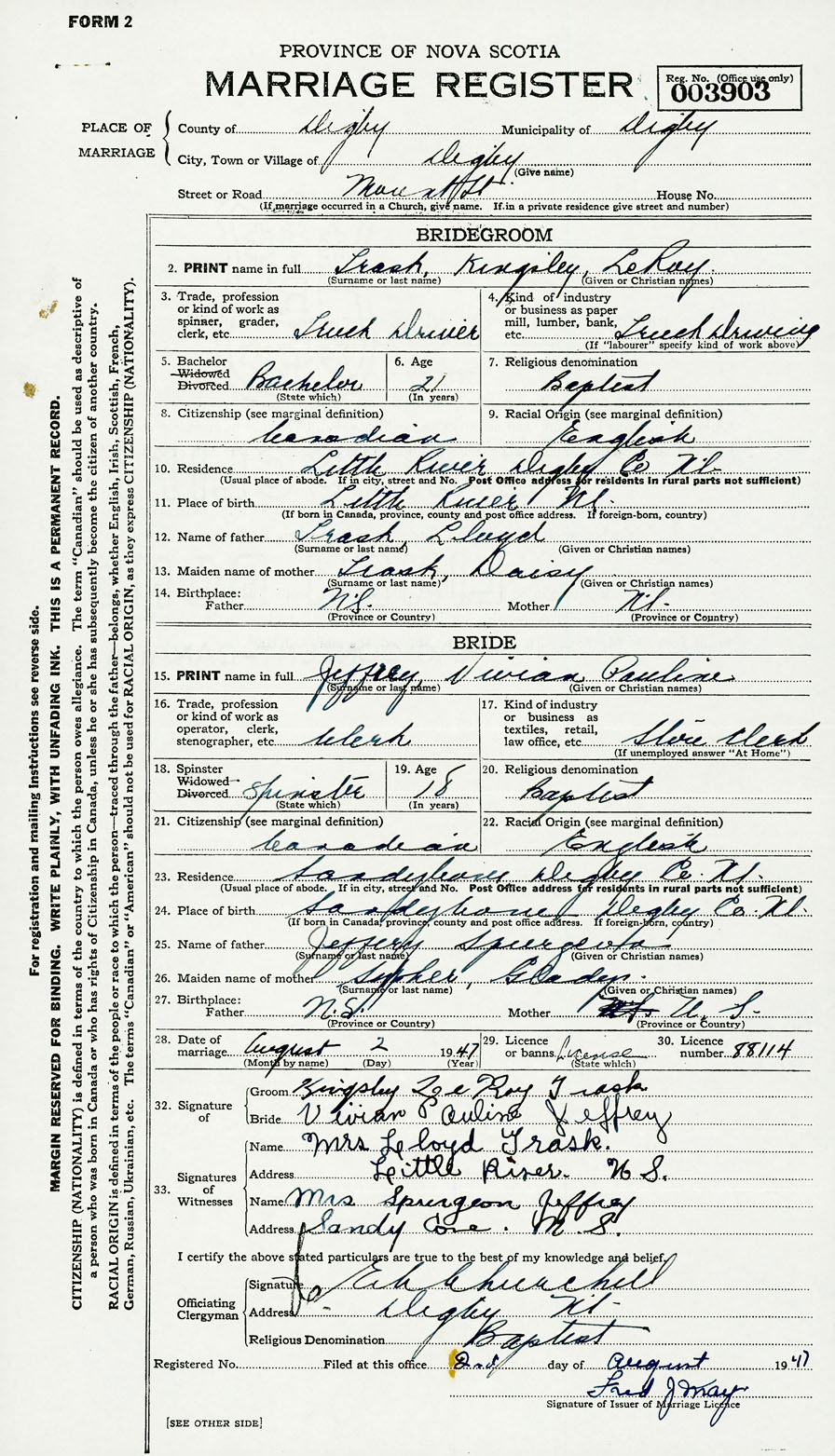 Nova Scotia Archives Nova Scotia Births Marriages and Deaths