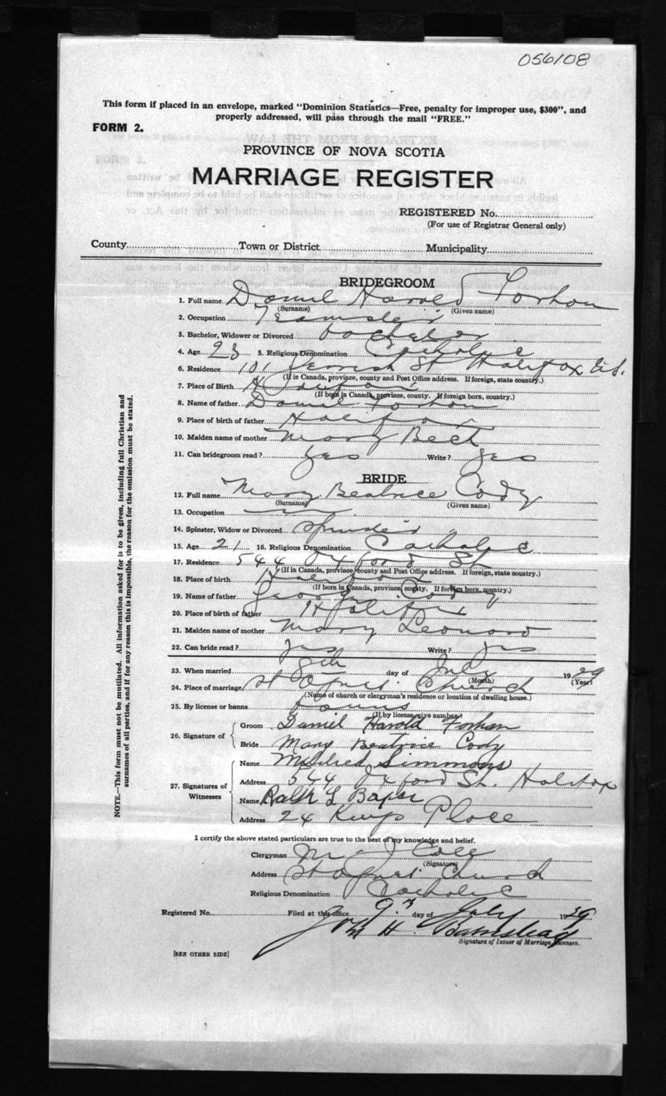 Nova Scotia Archives Nova Scotia Births Marriages and Deaths