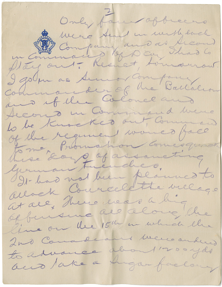 Letter to his (Capt. L. Howard Johnstone's) mother. France, Sept. 25, 1916