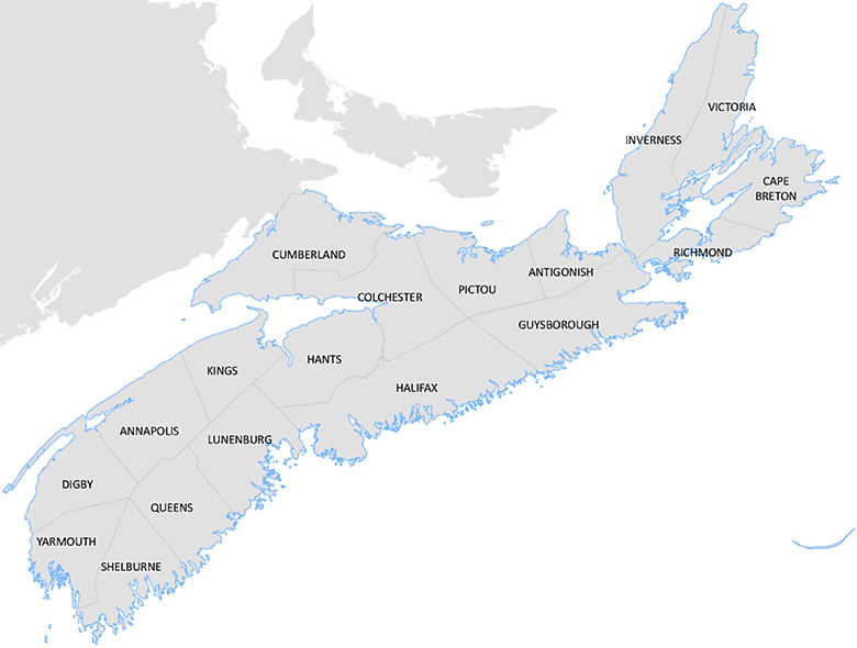 Nova Scotia County Map
